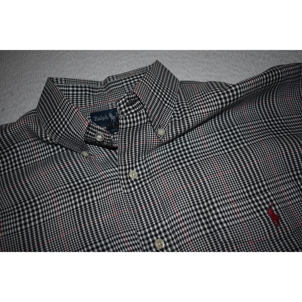 Vintage Polo Ralph Lauren Dress Shirt Men Size Large Glen Prince of Whales Check - Picture 6 of 9
